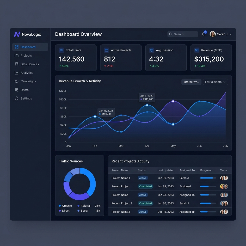 Mavitec SaaS Dashboard Interface